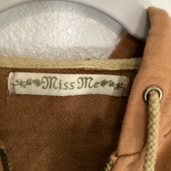 Miss Me‎ Brown Hoodie & Flare Pants Set Parrot Embroidery Y2K Aesthetic - Picture 8 of 14